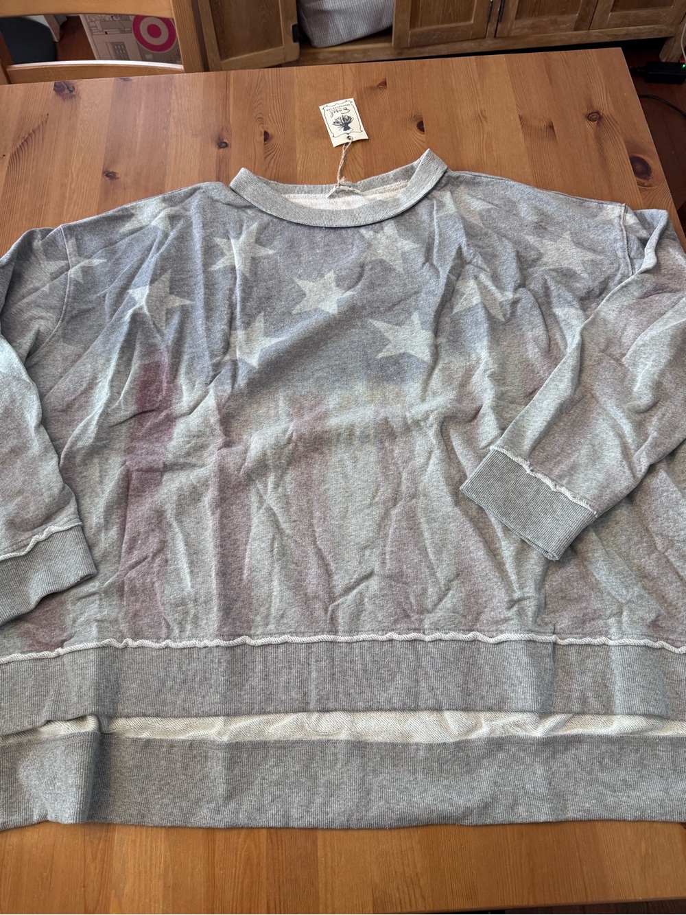 NWT! Easel Stars & Stripes Forever Sweatshirt in Grey Size L